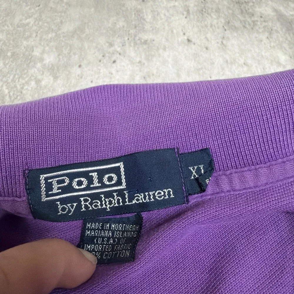 VTG Polo Ralph Lauren Classic Fit Polo Shirt Mens XL Purple Short Sleeve Cotton